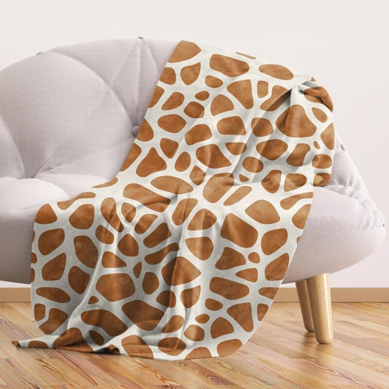 plaid girafe sur canape