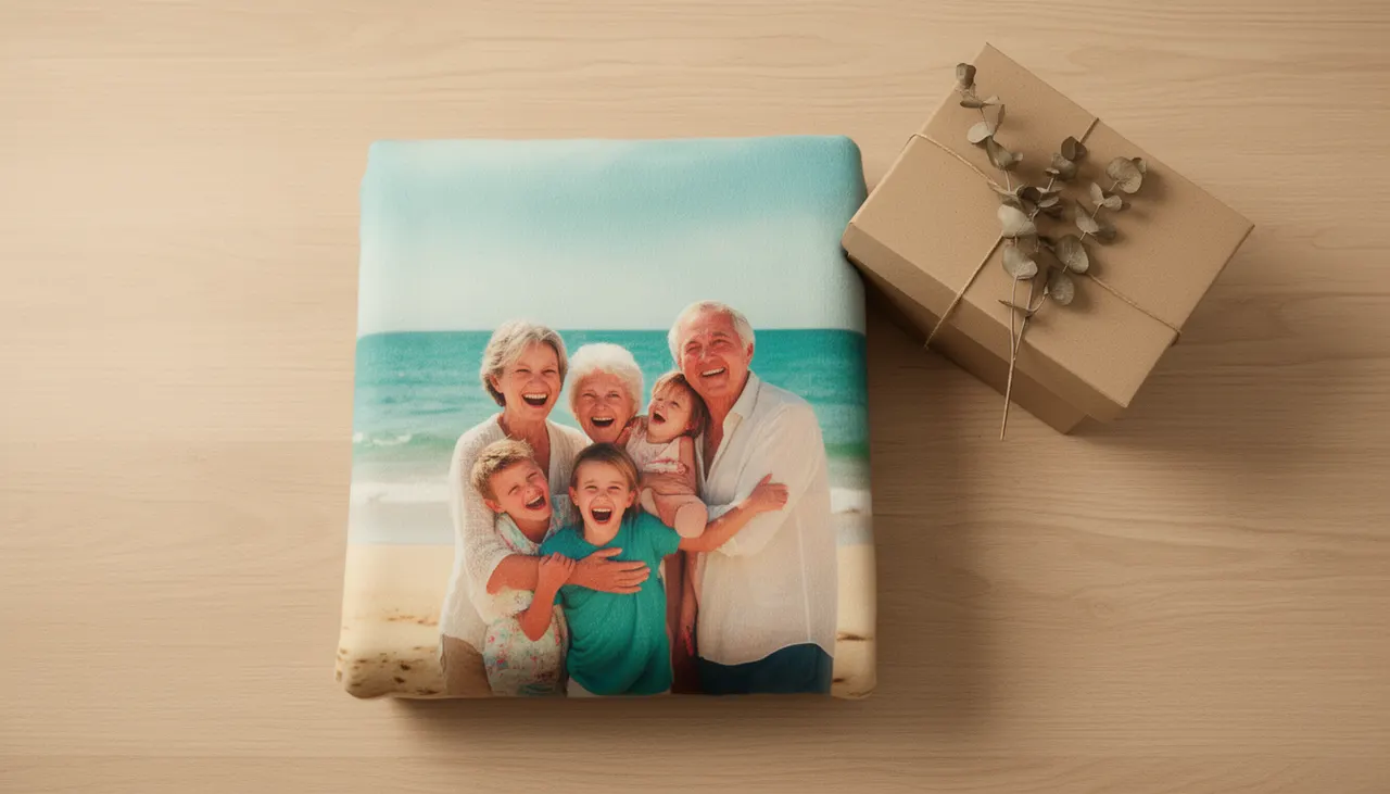 Plaid personnalisé photo souvenir Plaid polaire personnalisé avec photo famille imprimée en haute définition